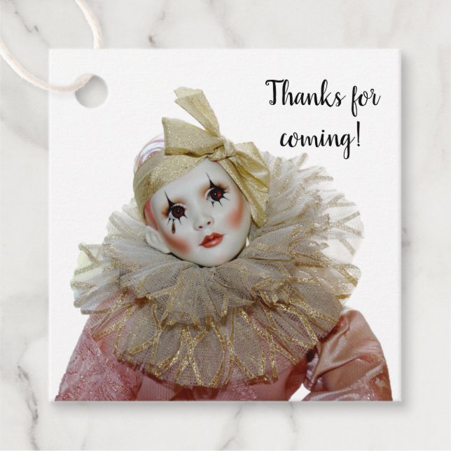 Pierrot Doll Favour Tags (Front)
