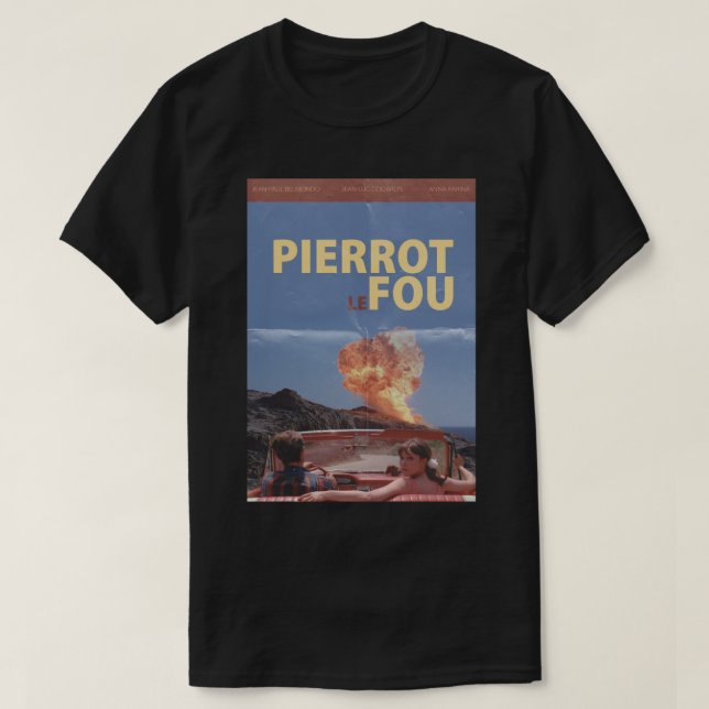 Pierrot Le Fou - Godard&x27;s Movie Photographic P T-Shirt (Design Front)