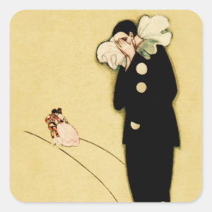 Pierrot’s Lost Love by Sophia Chiostri Square Sticker