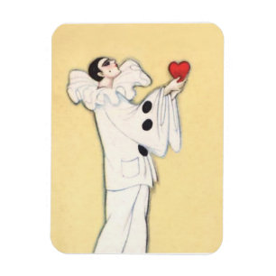 Pierrot With Red Heart by Sophia Chiostri Magnet