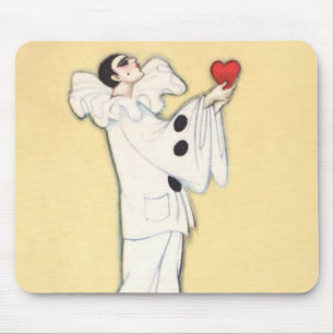Pierrot With Red Heart by Sophia Chiostri Mouse Mat