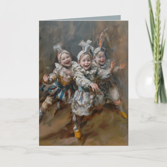 Pierrots - Folded Greeting Card (Front)