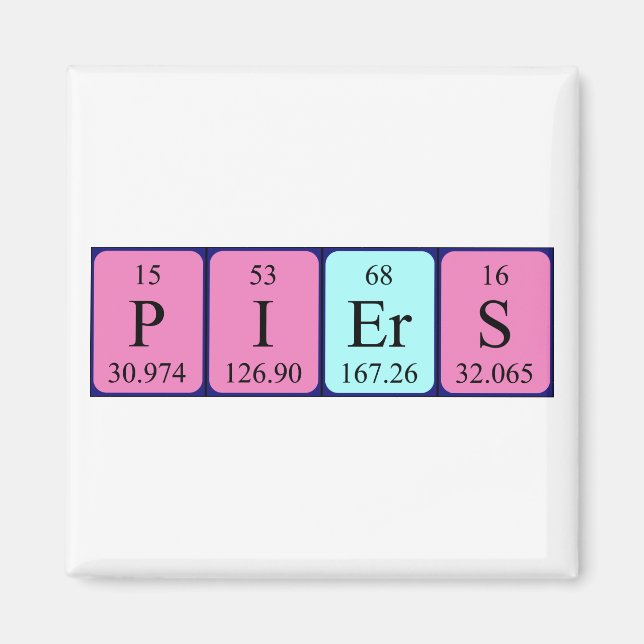 Piers periodic table name magnet (Front)