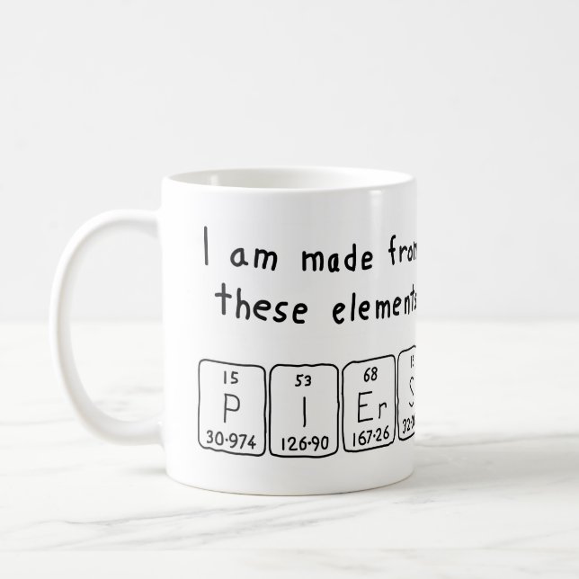 Piers periodic table name mug (Left)
