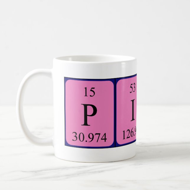 Piers periodic table name mug (Left)