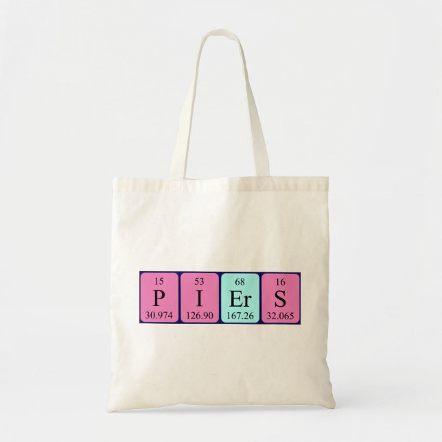 Piers periodic table name tote bag (Front)