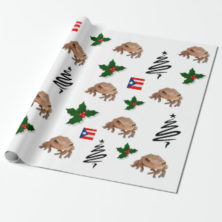 PIERTO RICO FLAG AND COQUI WRAPPING PAPER