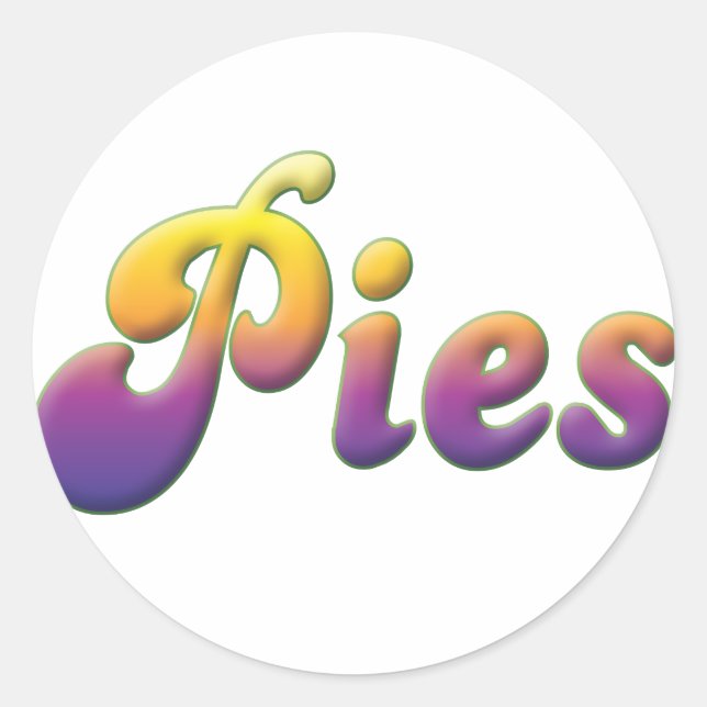 Pies Classic Round Sticker (Front)