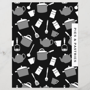 Pies & Pastries Divider Black White Kitchen