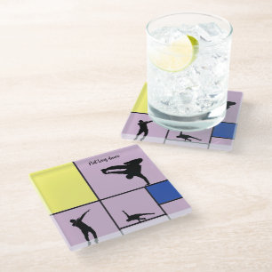 Piet Loves Dance Mondrian Street Hiphop Style Glass Coaster