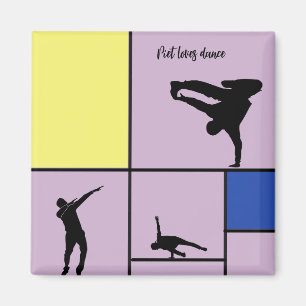 Piet Loves Dance Mondrian Street Hiphop Style Magnet