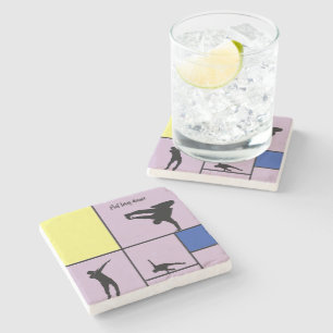 Piet Loves Dance Mondrian Street Hiphop Style Stone Coaster
