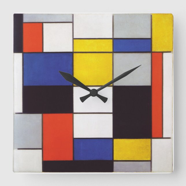 PIET MONDRIAAN - composite A 1923 Square Wall Clock (Front)