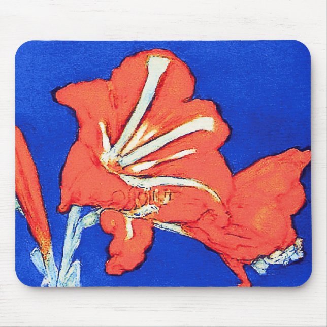 Piet Mondrian - Amaryllis Fine Art Flower Painting Mouse Mat (Front)