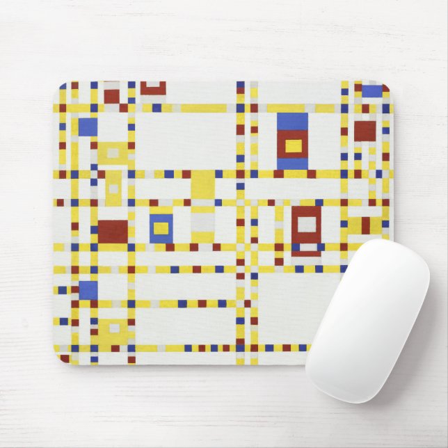 Piet Mondrian Broadway Boogie Woogie Abstract Art Mouse Mat (With Mouse)