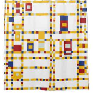 Piet Mondrian - Broadway Boogie Woogie Modern Art Shower Curtain