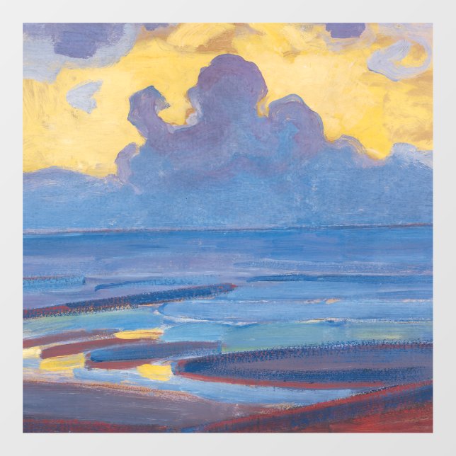 Piet Mondrian By the Sea Famous Painting Window Cling (Sheet)