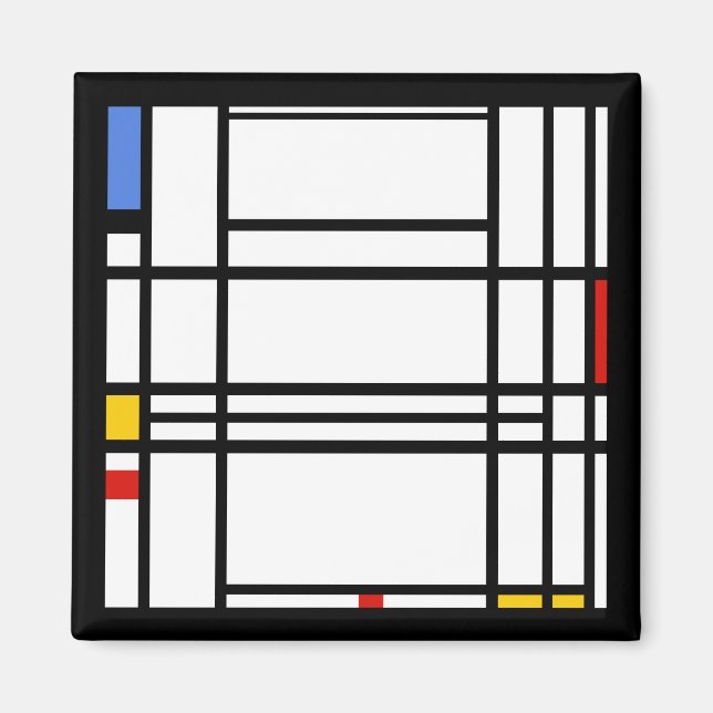 Piet Mondrian, Composition 10 Magnet (Front)