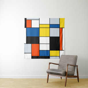 Piet Mondrian Composition A - Abstract Modern Art Tapestry