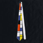 Piet Mondrian Composition A - Abstract Modern Art Tie<br><div class="desc">This modern art oil on canvas from 1920 shows a composition with black, red, grey, yellow, and blue blocks in a style that came to be known as De Stijl or Neoplasticism. Unlike similar stores, Art Lover's Cafe features classic, high resolution works of art that have been carefully restored, colour-balanced...</div>