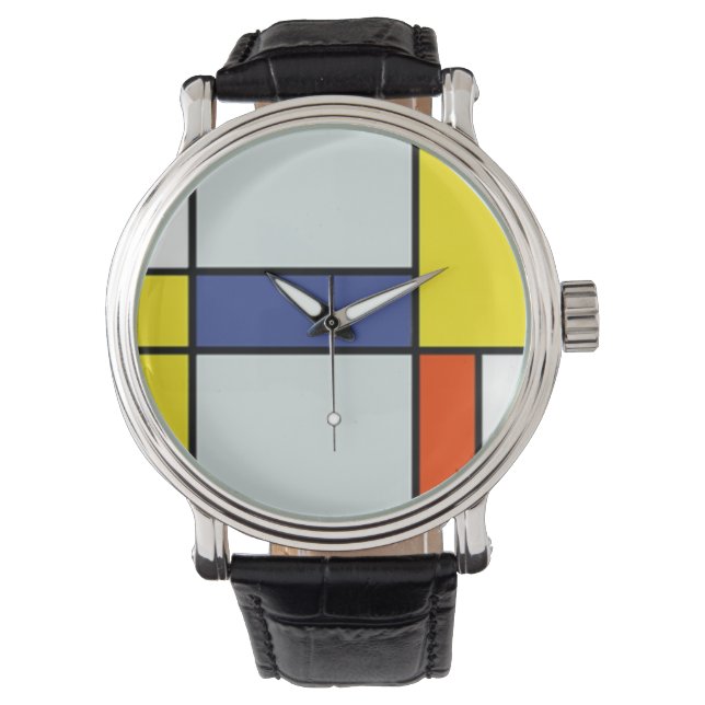 Piet Mondrian Composition A - Abstract Modern Art Watch (Front)