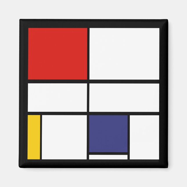 Piet Mondrian, Composition C Magnet (Front)