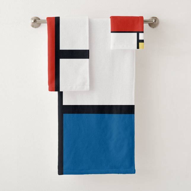 Piet Mondrian - Composition Geometric Abstract Bath Towel Set (Insitu)