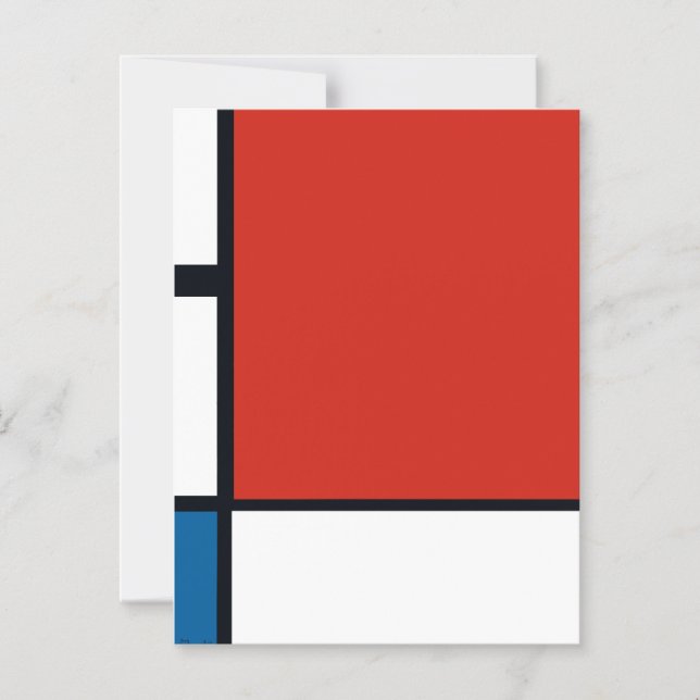 Piet Mondrian - Composition Geometric Abstract Magnetic Invitation (Front)