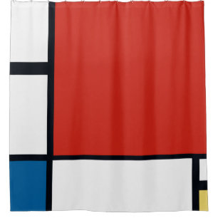 Piet Mondrian - Composition Geometric Abstract Shower Curtain