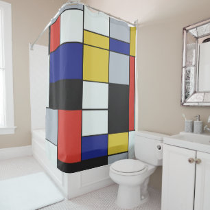 Piet Mondrian - Composition Geometric Abstract  Shower Curtain