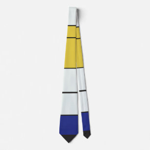 Piet Mondrian - Composition Geometric Abstract  Tie