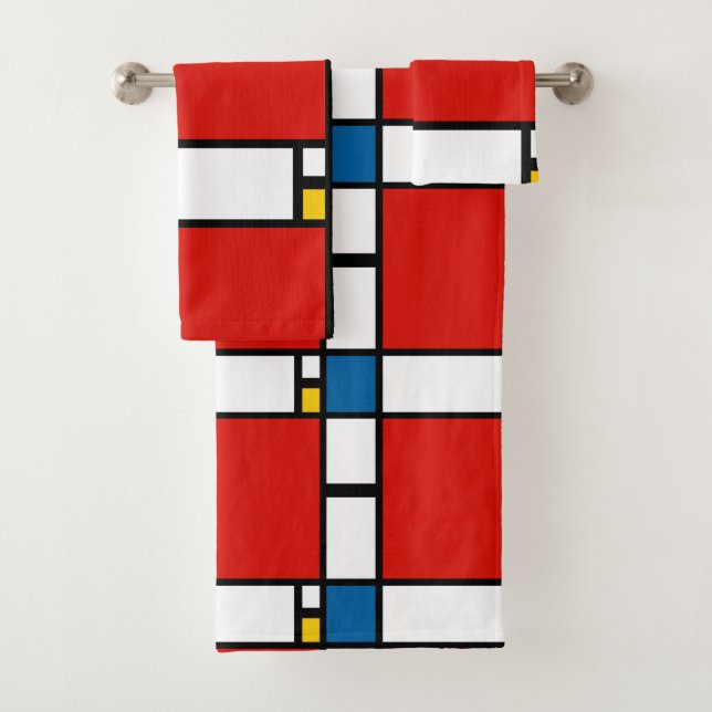 Piet Mondrian, Composition ii Bath Towel Set (Insitu)