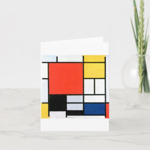 Piet Mondrian Composition Red Yellow Blue Black Card