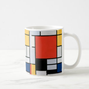 Piet Mondrian Composition Red Yellow Blue Print Coffee Mug
