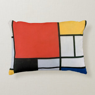 Piet Mondrian Composition Red Yellow Blue Print Decorative Cushion