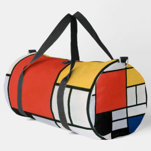 Piet Mondrian Composition Red Yellow Blue Print Duffle Bag