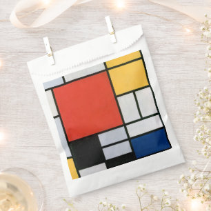 Piet Mondrian Composition Red Yellow Blue Print Favour Bags