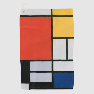 Piet Mondrian Composition Red Yellow Blue Print Golf Towel