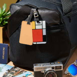 Piet Mondrian Composition Red Yellow Blue Print Luggage Tag