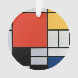 Piet Mondrian Composition Red Yellow Blue Print Ornament