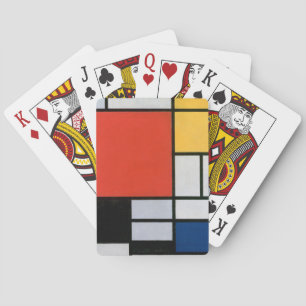 Piet Mondrian Composition Red Yellow Blue Print Playing Cards