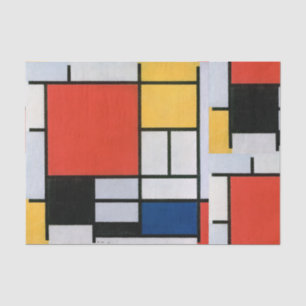 Piet Mondrian Composition Red Yellow Blue Print Tissue Paper