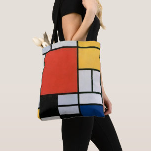 Piet Mondrian Composition Red Yellow Blue Print Tote Bag