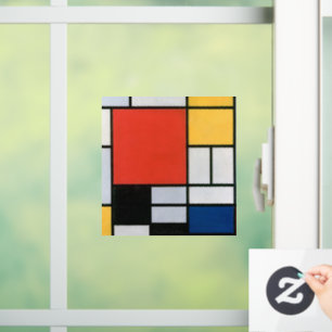 Piet Mondrian Composition Red Yellow Blue Print Window Cling