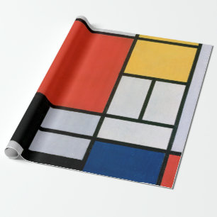 Piet Mondrian Composition Red Yellow Blue Print Wrapping Paper