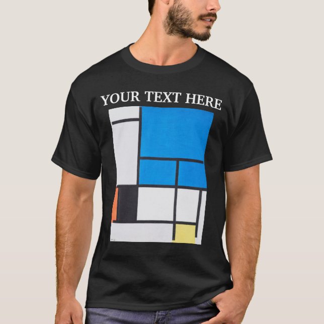 Piet Mondrian Composition with Large Blue Plane T-Shirt (Front)