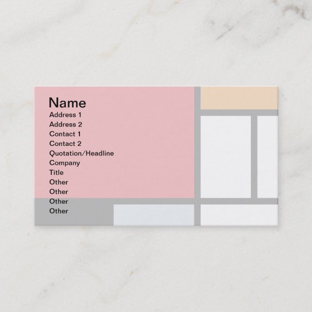 Piet Mondrian - Composition with Large Red Plane Business Card (Front)