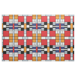 Piet Mondrian - Composition with Large Red Plane Fabric