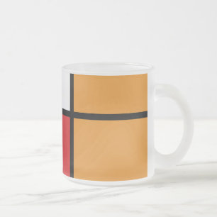 Piet Mondrian - Composition with Large Red Plane Frosted Glass Coffee Mug