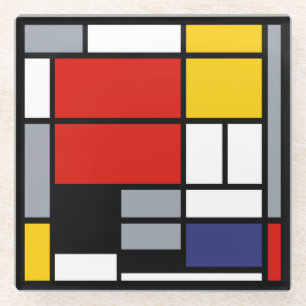 Piet Mondrian, Composition with Large Red Plane Glass Coaster